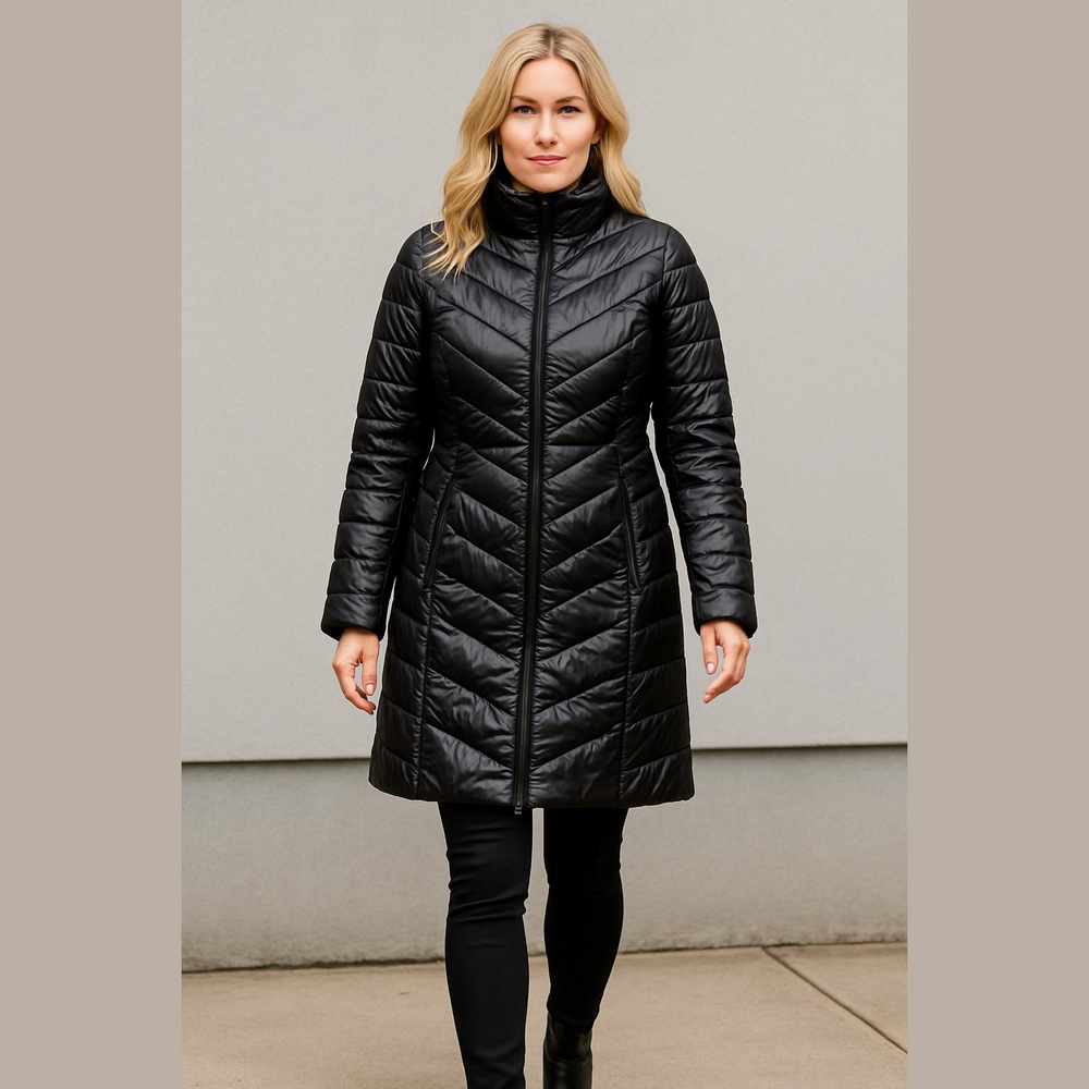 Michael Kors Shiny Black Puffer Coat